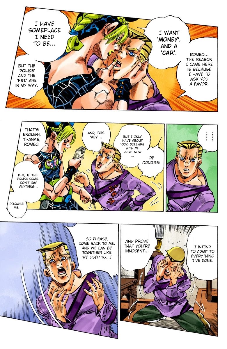 JoJo's Bizarre Adventure Part 6 - Stone Ocean (Official Colored) Chapter 111 page 7 - Chapter 111: It's Been a While, Romeo