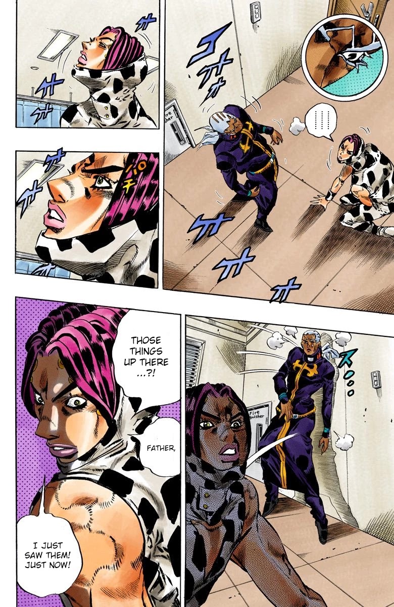 JoJo's Bizarre Adventure Part 6 - Stone Ocean (Official Colored) Chapter 112 page 10 - Chapter 112: Sky High Part 1