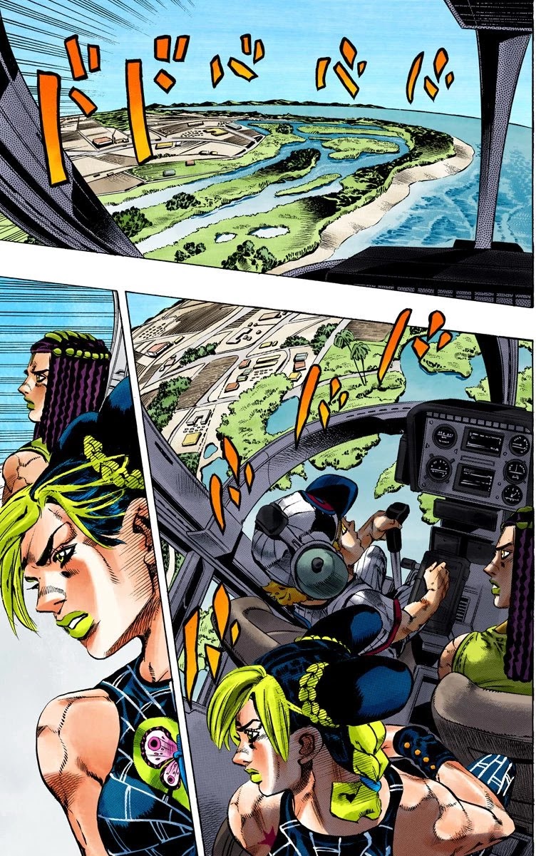 JoJo's Bizarre Adventure Part 6 - Stone Ocean (Official Colored) Chapter 112 page 13 - Chapter 112: Sky High Part 1