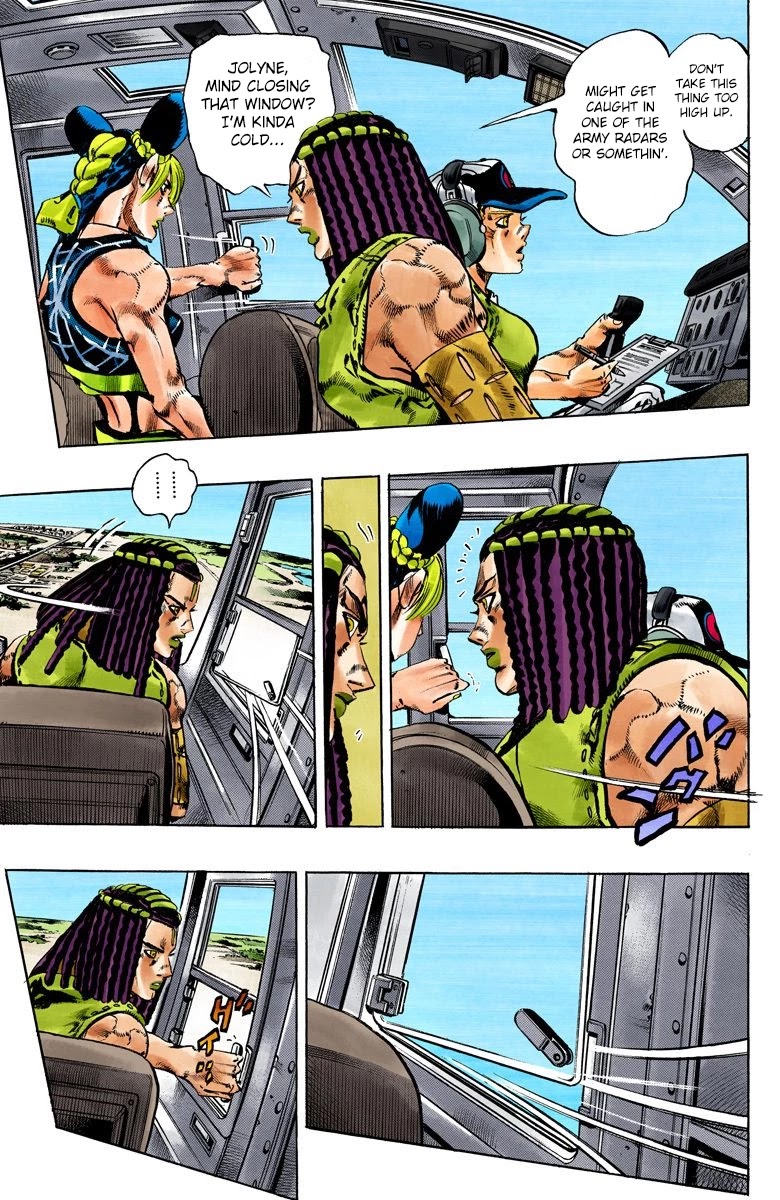 JoJo's Bizarre Adventure Part 6 - Stone Ocean (Official Colored) Chapter 112 page 15 - Chapter 112: Sky High Part 1