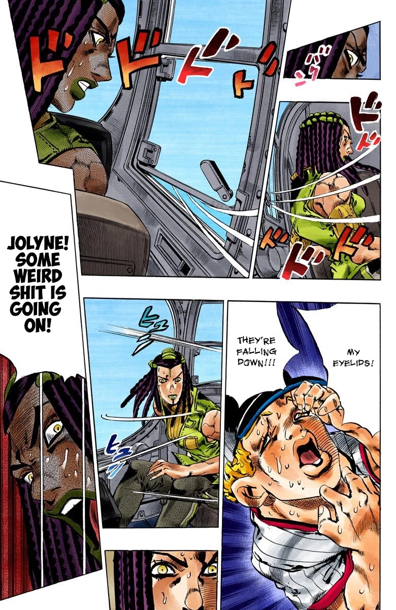 JoJo's Bizarre Adventure Part 6 - Stone Ocean (Official Colored) Chapter 112 page 17 - Chapter 112: Sky High Part 1