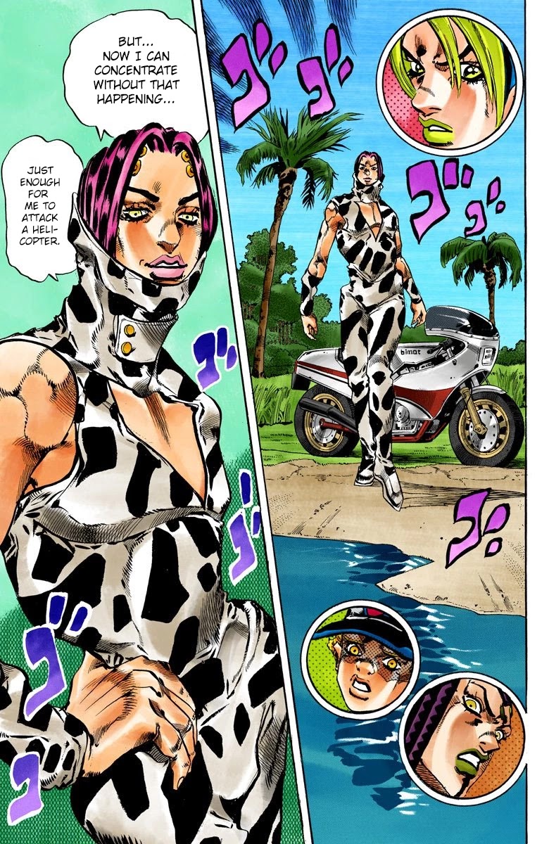 JoJo's Bizarre Adventure Part 6 - Stone Ocean (Official Colored) Chapter 113 page 14 - Chapter 113: Sky High Part 2