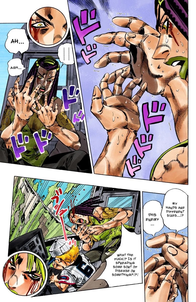 JoJo's Bizarre Adventure Part 6 - Stone Ocean (Official Colored) Chapter 113 page 5 - Chapter 113: Sky High Part 2