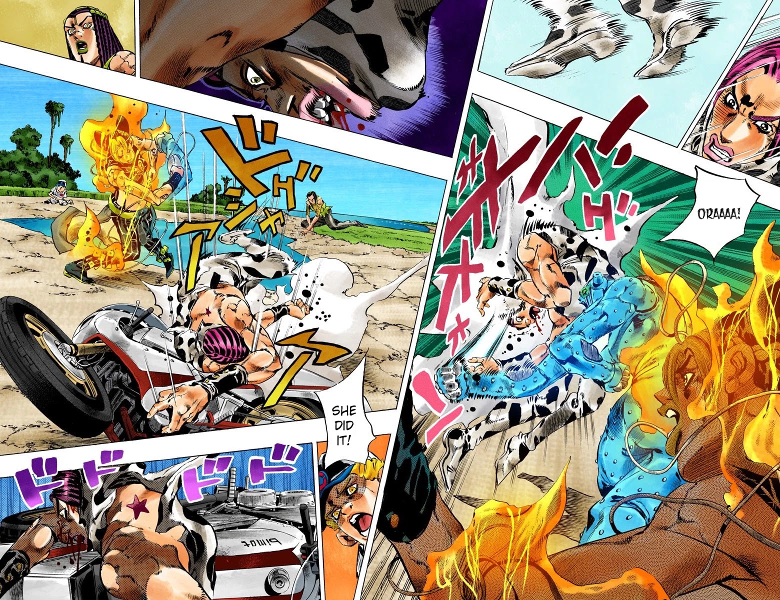JoJo's Bizarre Adventure Part 6 - Stone Ocean (Official Colored) Chapter 116 page 4 - Chapter 116: Sky High Part 5