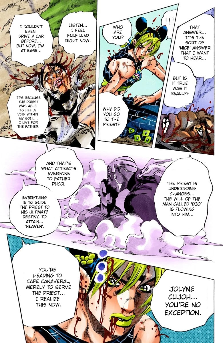 JoJo's Bizarre Adventure Part 6 - Stone Ocean (Official Colored) Chapter 117 page 13 - Chapter 117: Sky High Part 6