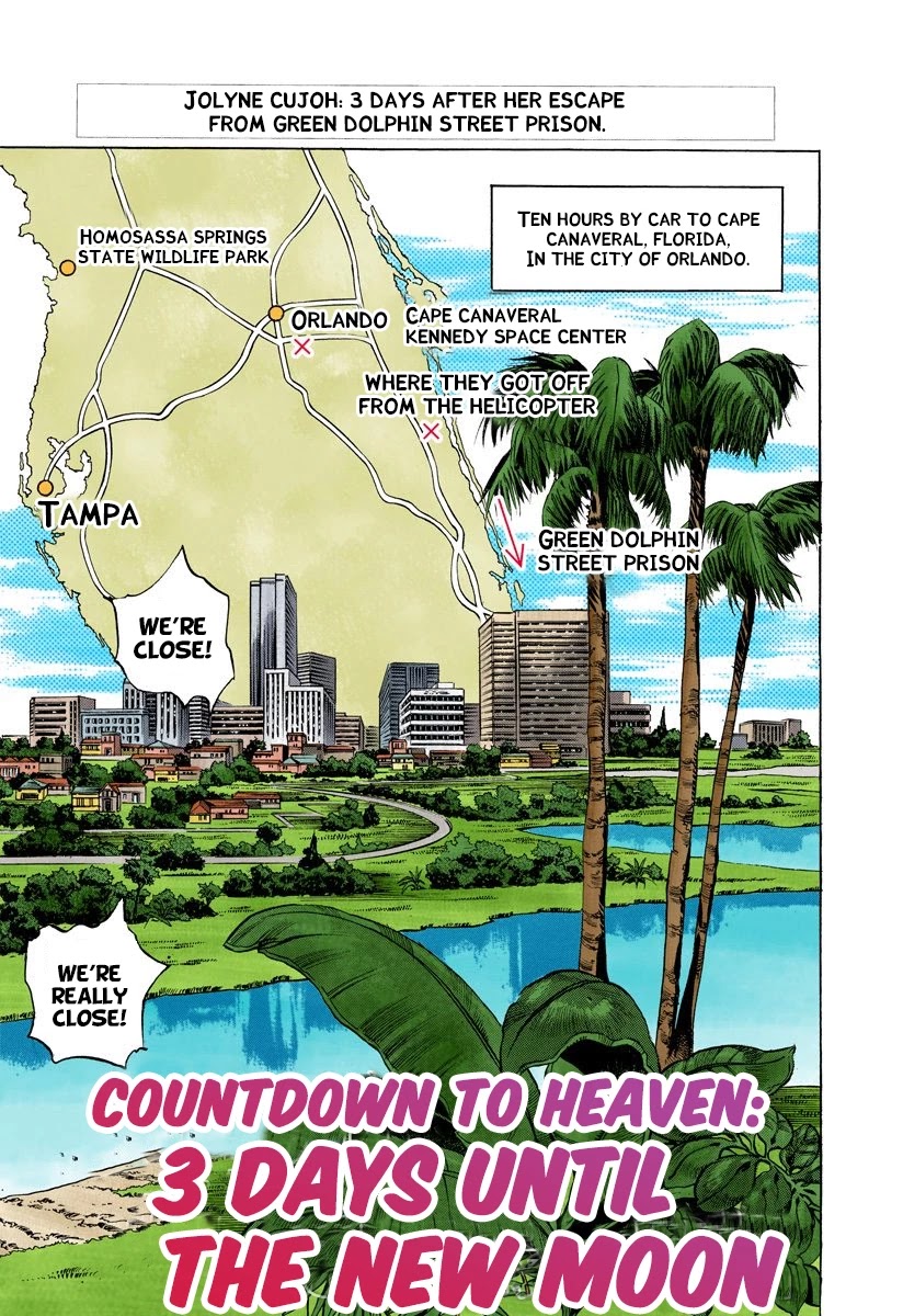 JoJo's Bizarre Adventure Part 6 - Stone Ocean (Official Colored) Chapter 118 page 2 - Chapter 118: Countdown To Heaven: 3 Days Until the New Moon