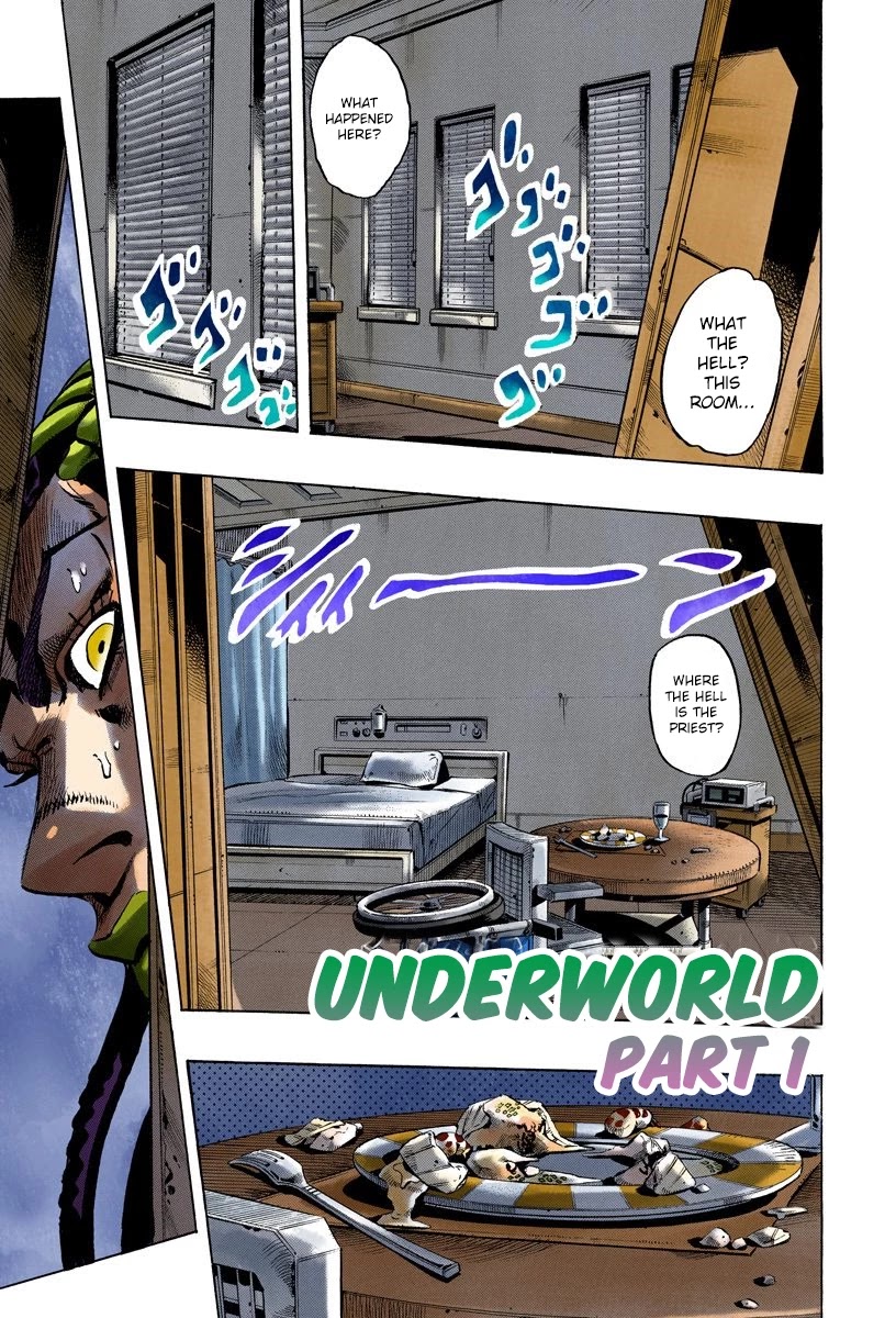 JoJo's Bizarre Adventure Part 6 - Stone Ocean (Official Colored) Chapter 119 page 1 - Chapter 119: Underworld Part 1