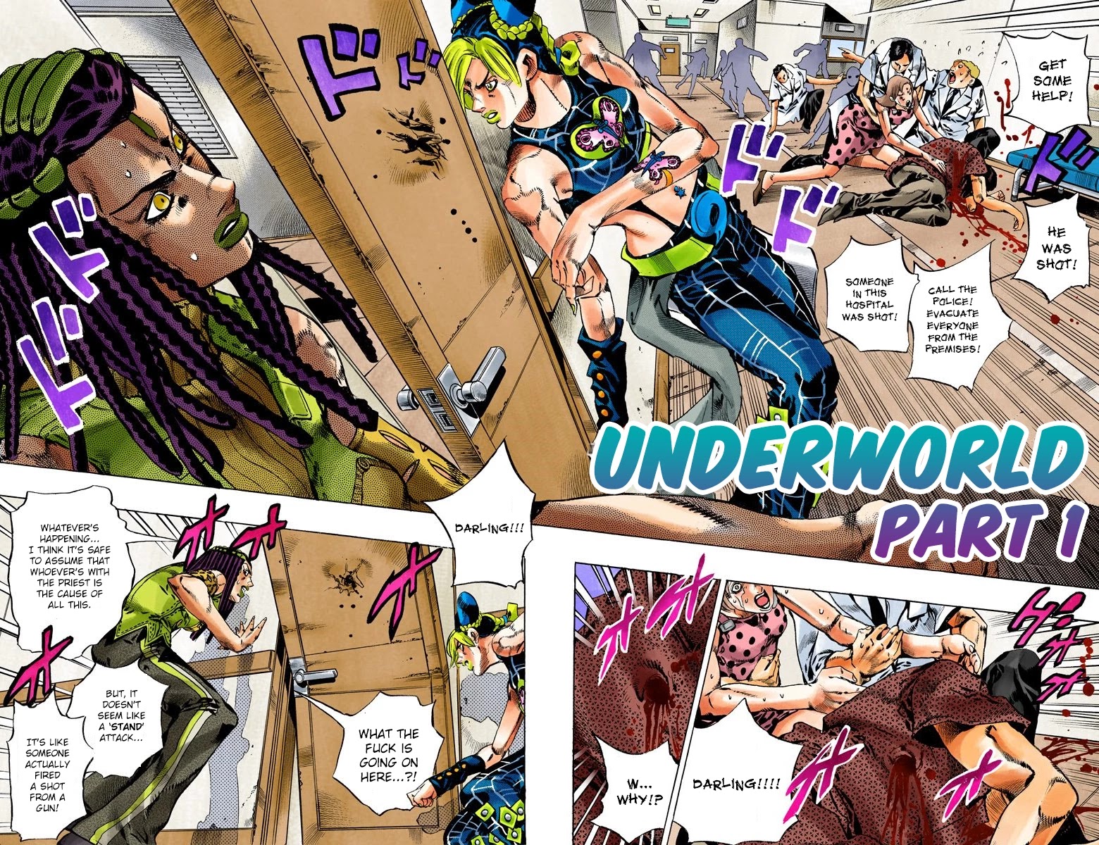 JoJo's Bizarre Adventure Part 6 - Stone Ocean (Official Colored) Chapter 119 page 2 - Chapter 119: Underworld Part 1