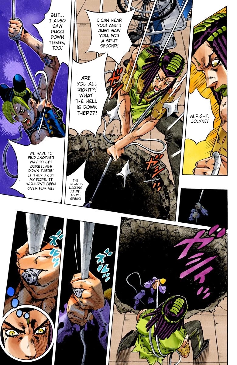 JoJo's Bizarre Adventure Part 6 - Stone Ocean (Official Colored) Chapter 120 page 12 - Chapter 120: Underworld Part 2