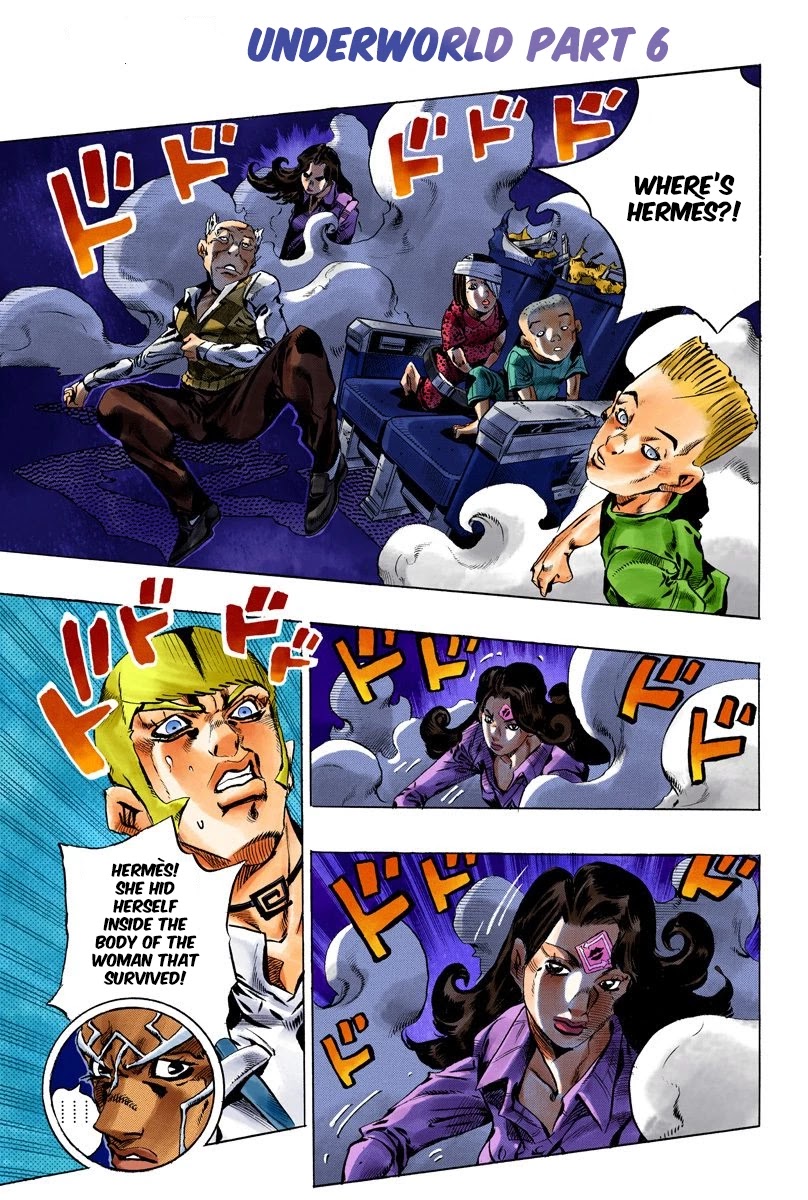 JoJo's Bizarre Adventure Part 6 - Stone Ocean (Official Colored) Chapter 124 page 1 - Chapter 124: Underworld Part 6