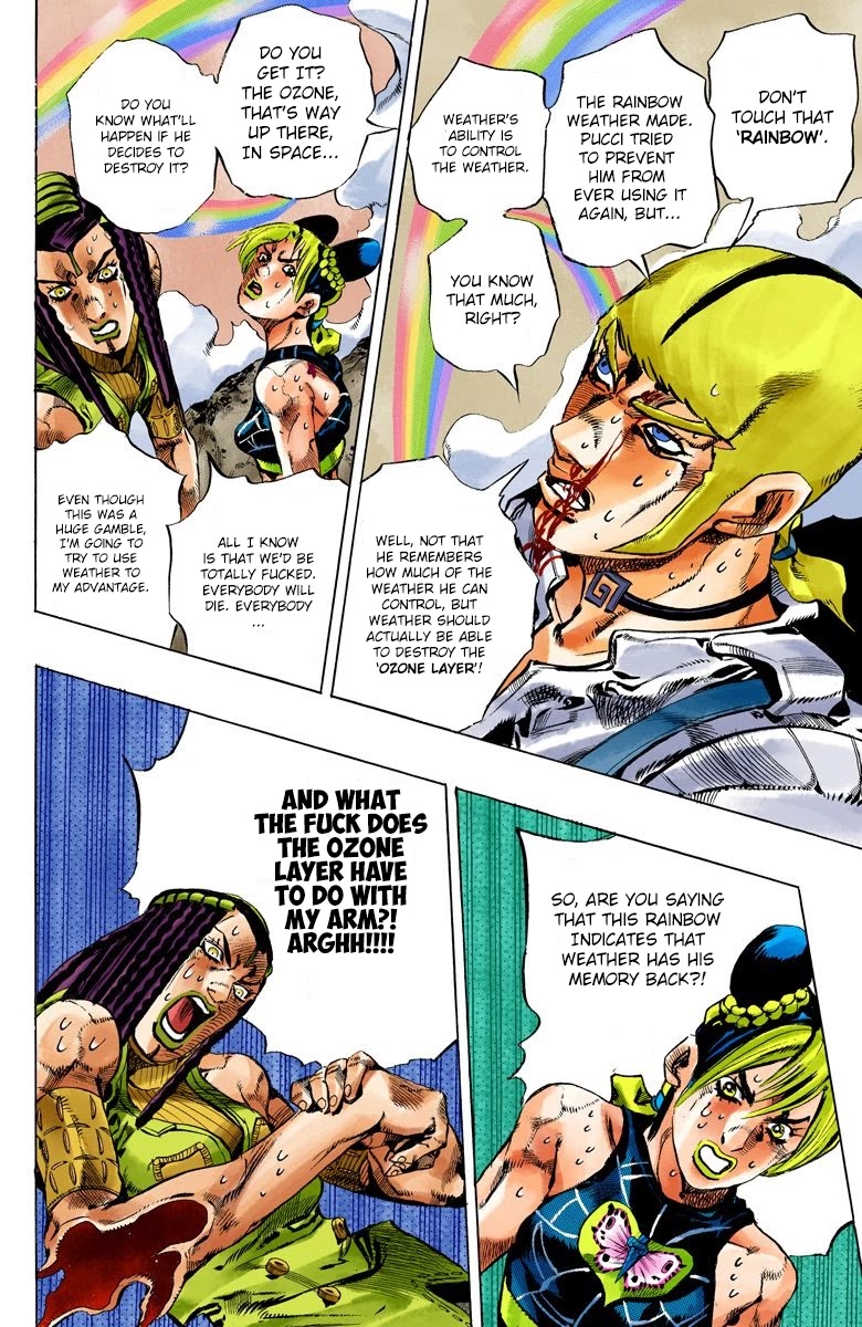 JoJo's Bizarre Adventure Part 6 - Stone Ocean (Official Colored) Chapter 125 page 11 - Chapter 125: Heavy Weather Part 1