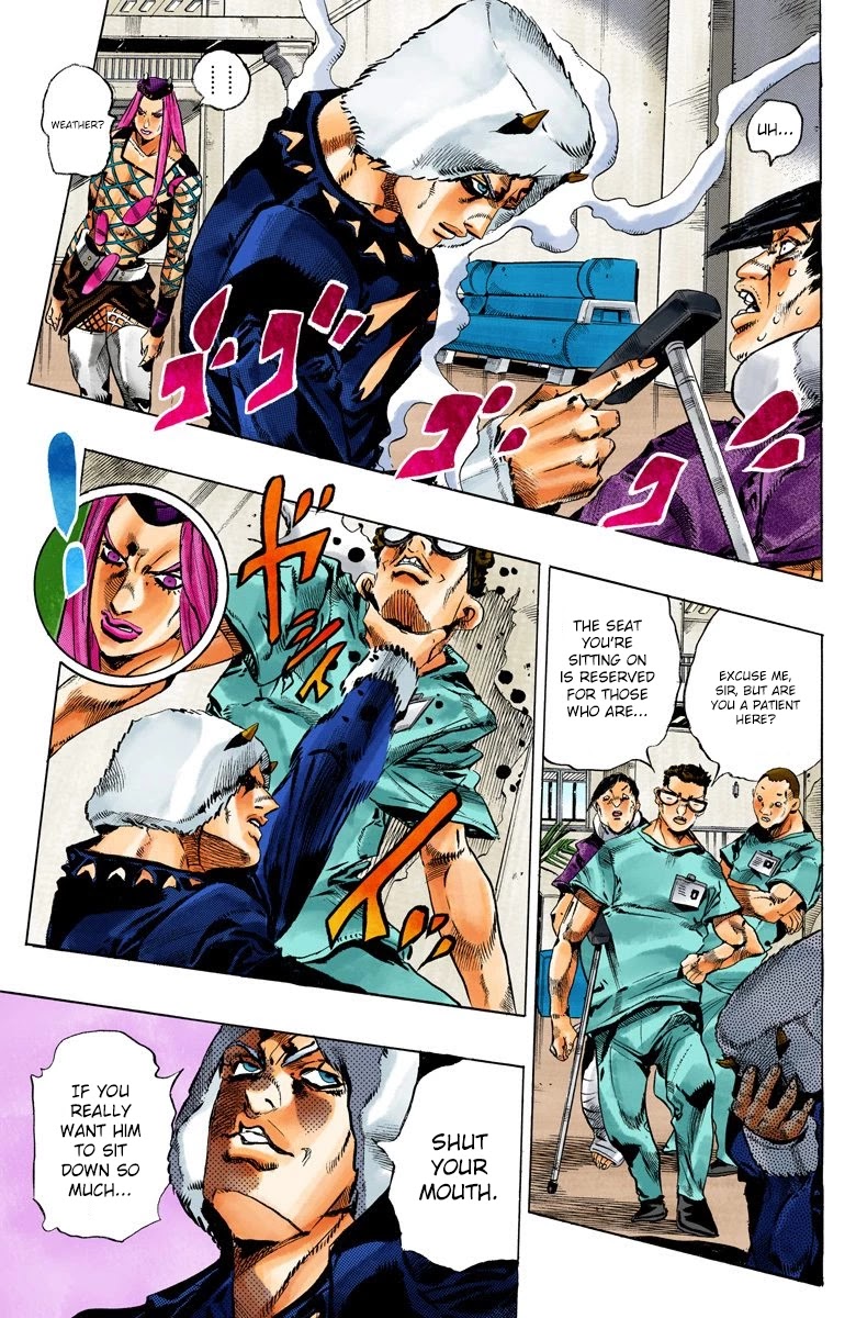 JoJo's Bizarre Adventure Part 6 - Stone Ocean (Official Colored) Chapter 125 page 4 - Chapter 125: Heavy Weather Part 1