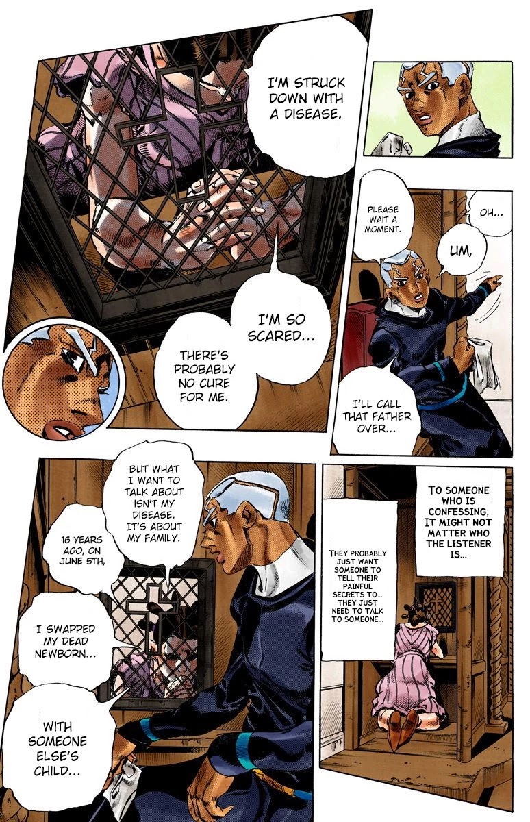 JoJo's Bizarre Adventure Part 6 - Stone Ocean (Official Colored) Chapter 127 page 18 - Chapter 127: Heavy Weather Part 3