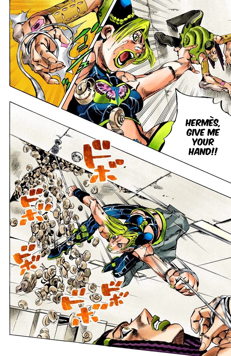 JoJo's Bizarre Adventure Part 6 - Stone Ocean (Official Colored) Chapter 130 page 13 - Chapter 130: Heavy Weather Part 6