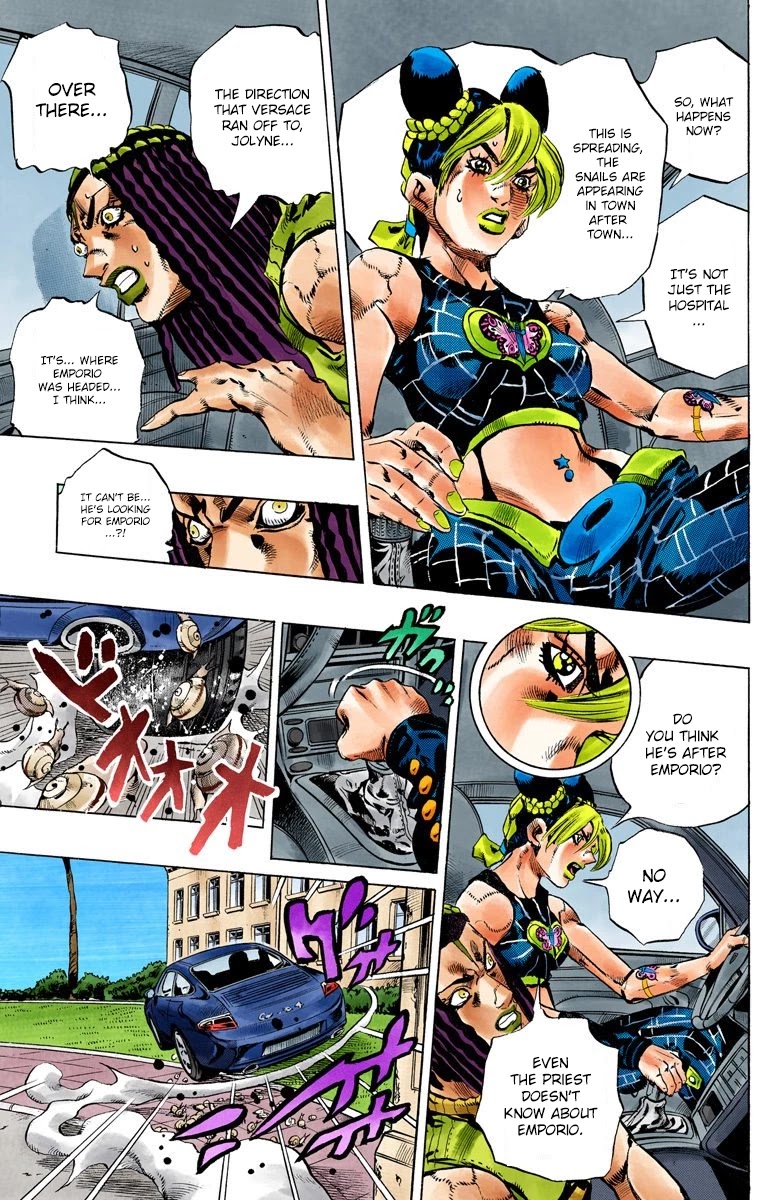 JoJo's Bizarre Adventure Part 6 - Stone Ocean (Official Colored) Chapter 131 page 13 - Chapter 131: Heavy Weather Part 7