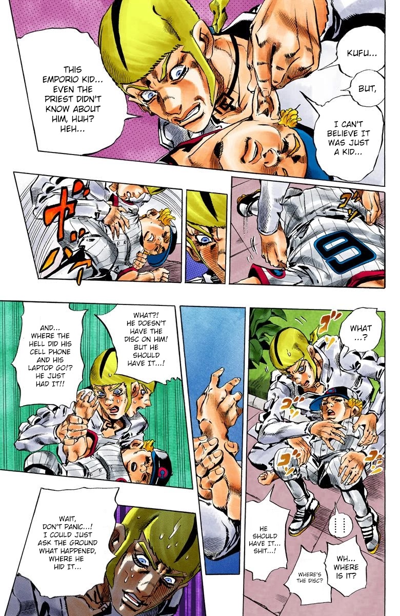 JoJo's Bizarre Adventure Part 6 - Stone Ocean (Official Colored) Chapter 131 page 9 - Chapter 131: Heavy Weather Part 7