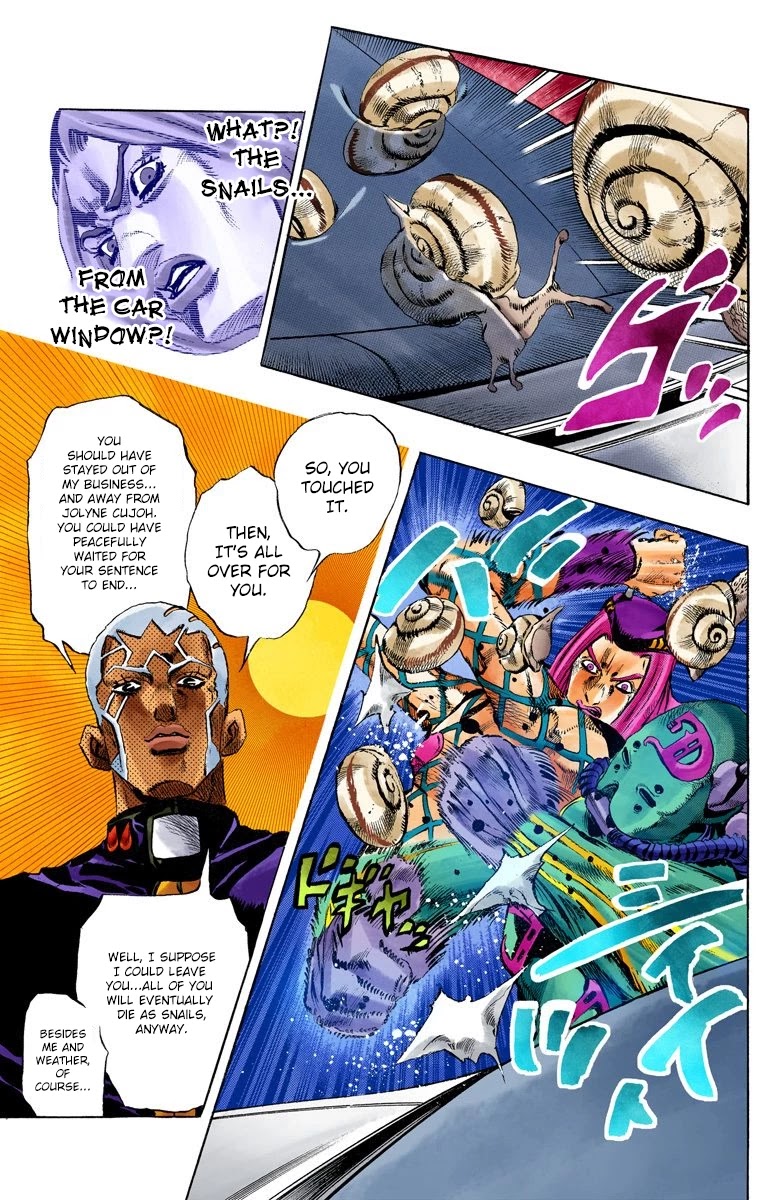 JoJo's Bizarre Adventure Part 6 - Stone Ocean (Official Colored) Chapter 133 page 17 - Chapter 133: Heavy Weather Part 9