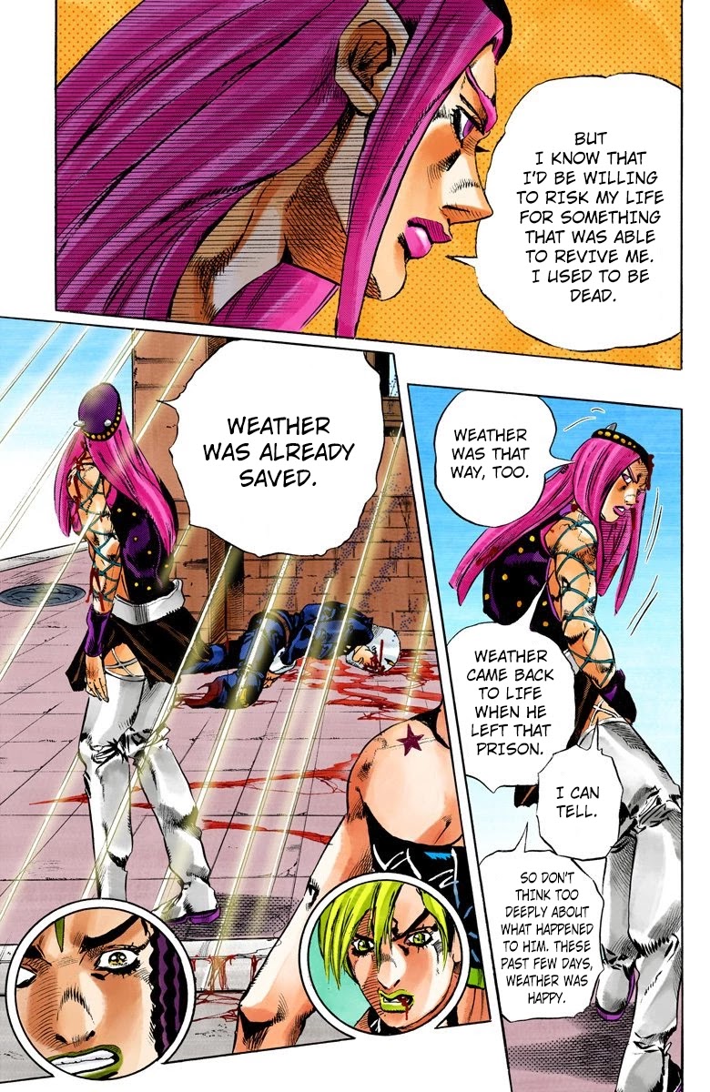 JoJo's Bizarre Adventure Part 6 - Stone Ocean (Official Colored) Chapter 137 page 15 - Chapter 137: Heavy Weather Part 13