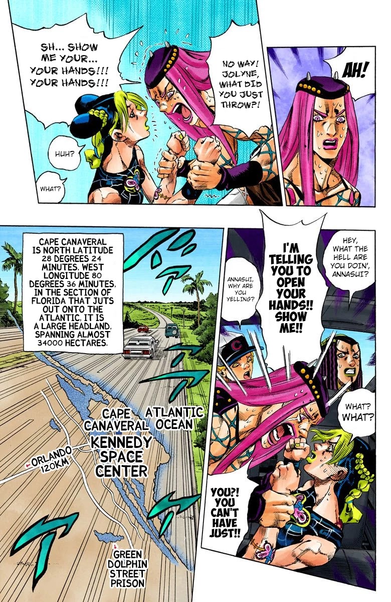 JoJo's Bizarre Adventure Part 6 - Stone Ocean (Official Colored) Chapter 138 page 7 - Chapter 138: At Cape Canaveral