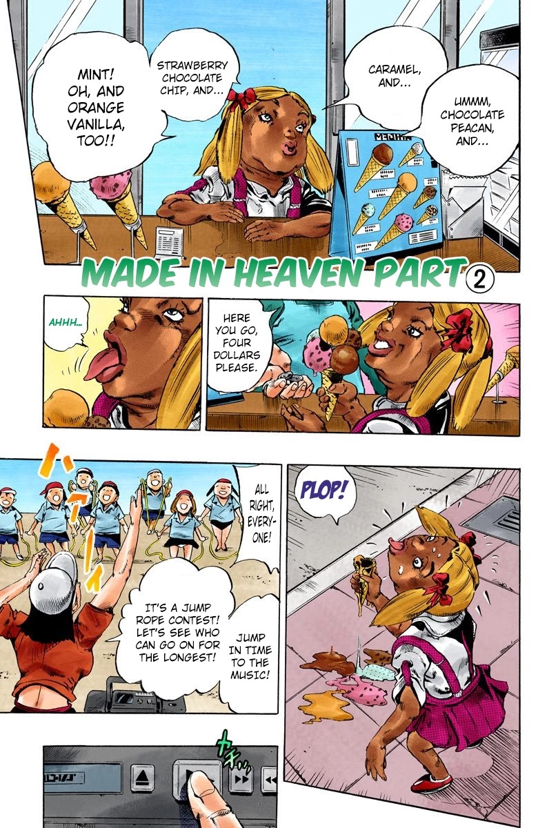 JoJo's Bizarre Adventure Part 6 - Stone Ocean (Official Colored) Chapter 150 page 2 - Chapter 150: Made In Heaven Part 2