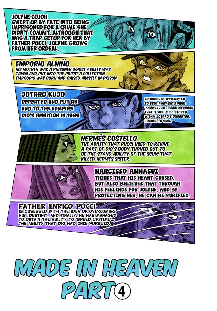 JoJo's Bizarre Adventure Part 6 - Stone Ocean (Official Colored) Chapter 152 page 1 - Chapter 152: Made In Heaven Part 4