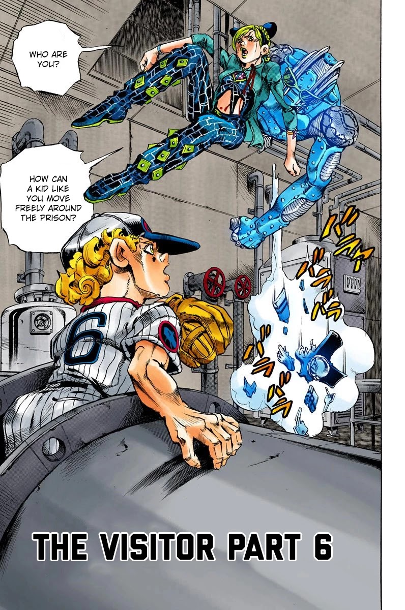 JoJo's Bizarre Adventure Part 6 - Stone Ocean (Official Colored) Chapter 16 page 1 - Chapter 16: The Visitor Part 6