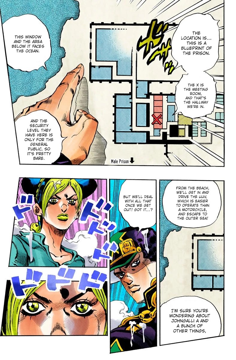 JoJo's Bizarre Adventure Part 6 - Stone Ocean (Official Colored) Chapter 17 page 18 - Chapter 17: The Visitor Part 7