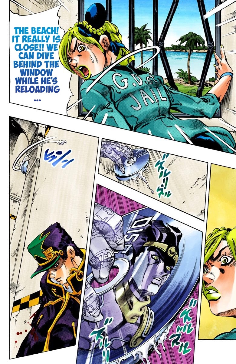 JoJo's Bizarre Adventure Part 6 - Stone Ocean (Official Colored) Chapter 19 page 7 - Chapter 19: The Visitor Part 9