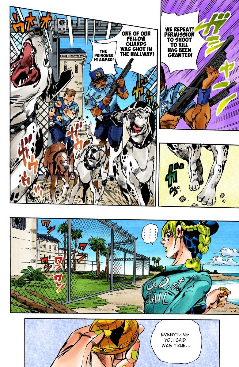 JoJo's Bizarre Adventure Part 6 - Stone Ocean (Official Colored) Chapter 20 page 4 - Chapter 20: Prisoner of Love