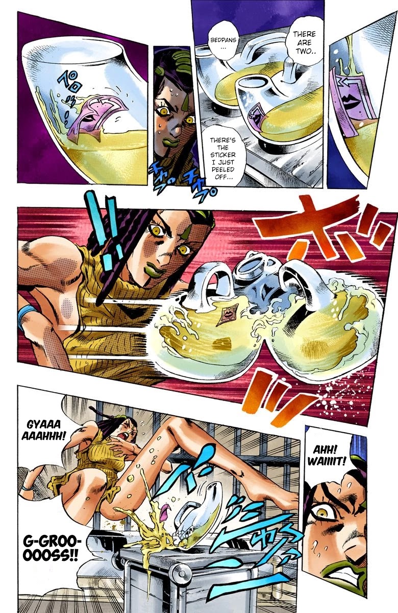 JoJo's Bizarre Adventure Part 6 - Stone Ocean (Official Colored) Chapter 21 page 15 - Chapter 21: Hermès' Sticker Part 1