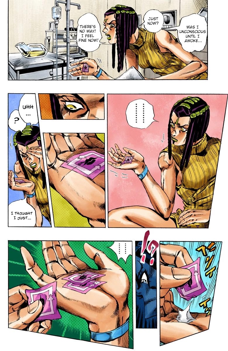 JoJo's Bizarre Adventure Part 6 - Stone Ocean (Official Colored) Chapter 21 page 9 - Chapter 21: Hermès' Sticker Part 1
