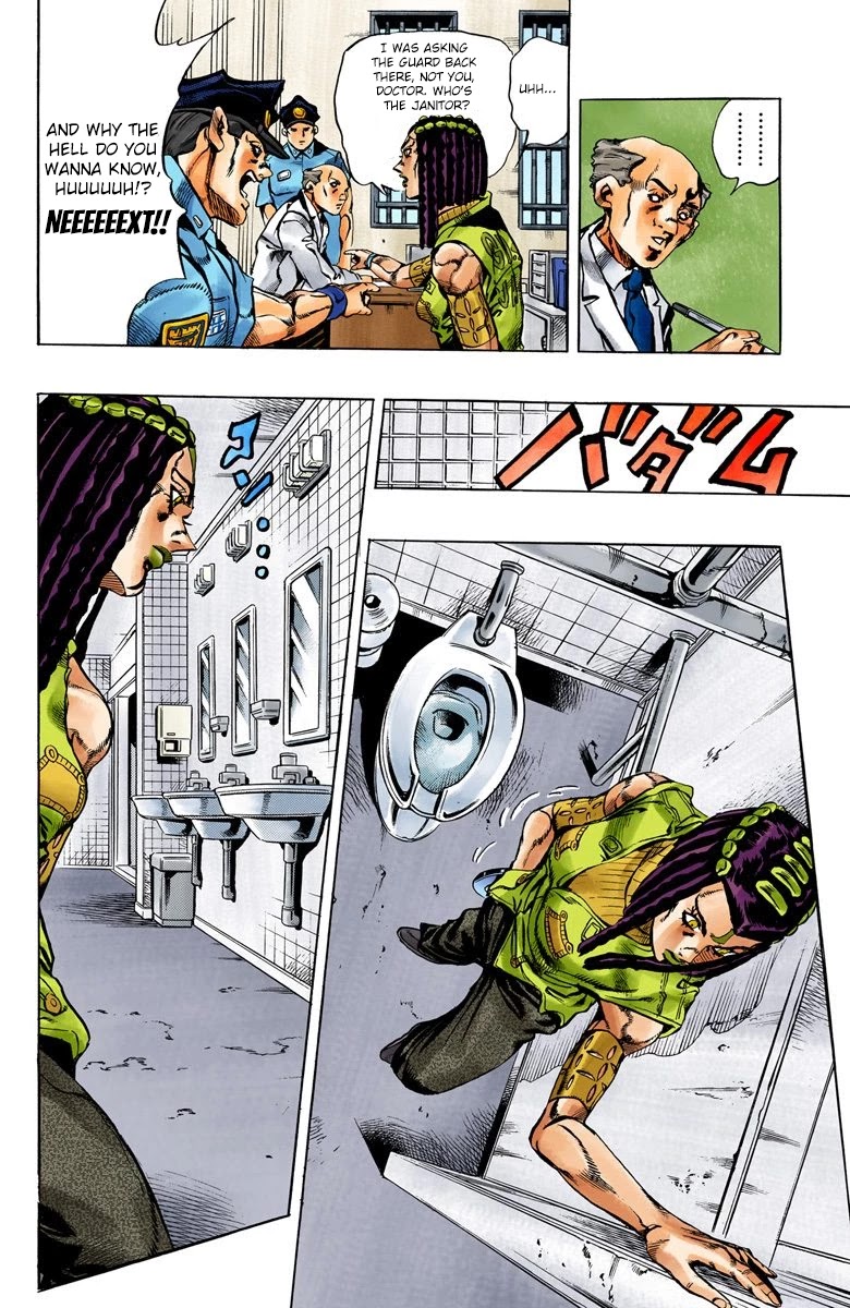 JoJo's Bizarre Adventure Part 6 - Stone Ocean (Official Colored) Chapter 22 page 10 - Chapter 22: Hermès' Sticker Part 2