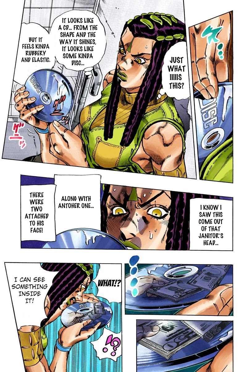 JoJo's Bizarre Adventure Part 6 - Stone Ocean (Official Colored) Chapter 22 page 11 - Chapter 22: Hermès' Sticker Part 2