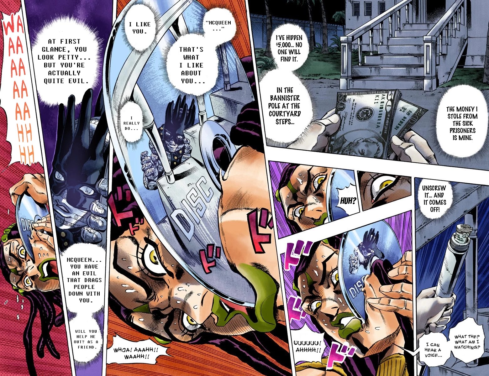 JoJo's Bizarre Adventure Part 6 - Stone Ocean (Official Colored) Chapter 22 page 12 - Chapter 22: Hermès' Sticker Part 2