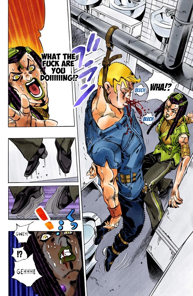 JoJo's Bizarre Adventure Part 6 - Stone Ocean (Official Colored) Chapter 22 page 19 - Chapter 22: Hermès' Sticker Part 2