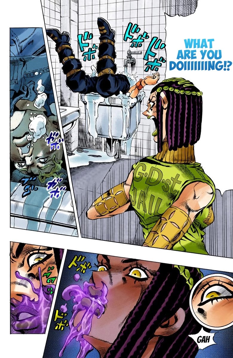 JoJo's Bizarre Adventure Part 6 - Stone Ocean (Official Colored) Chapter 23 page 13 - Chapter 23: Hermès' Sticker Part 3