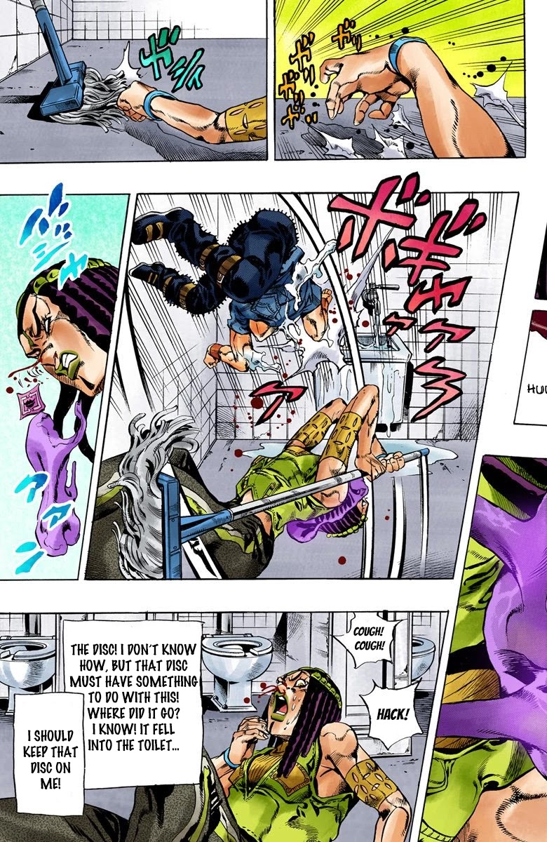 JoJo's Bizarre Adventure Part 6 - Stone Ocean (Official Colored) Chapter 23 page 18 - Chapter 23: Hermès' Sticker Part 3