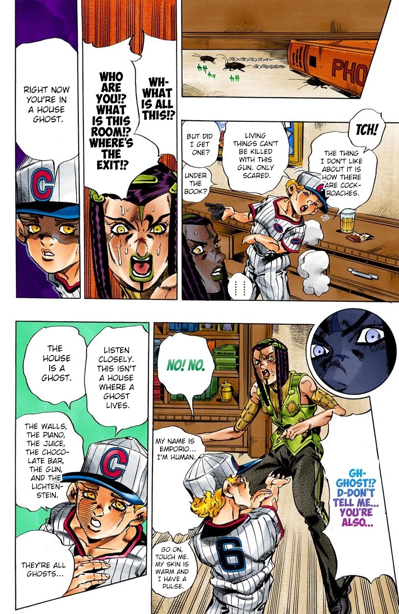 JoJo's Bizarre Adventure Part 6 - Stone Ocean (Official Colored) Chapter 24 page 12 - Chapter 24: Hermès' Sticker Part 4