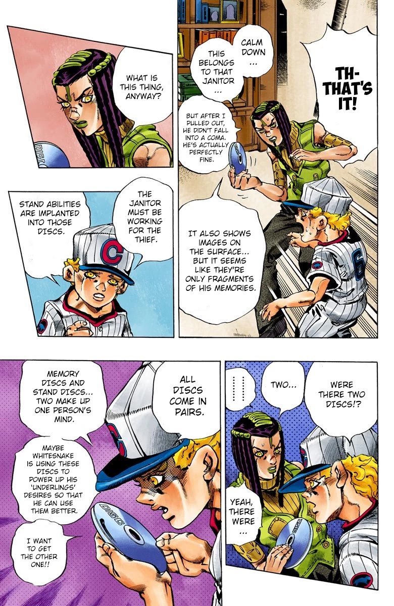 JoJo's Bizarre Adventure Part 6 - Stone Ocean (Official Colored) Chapter 24 page 15 - Chapter 24: Hermès' Sticker Part 4