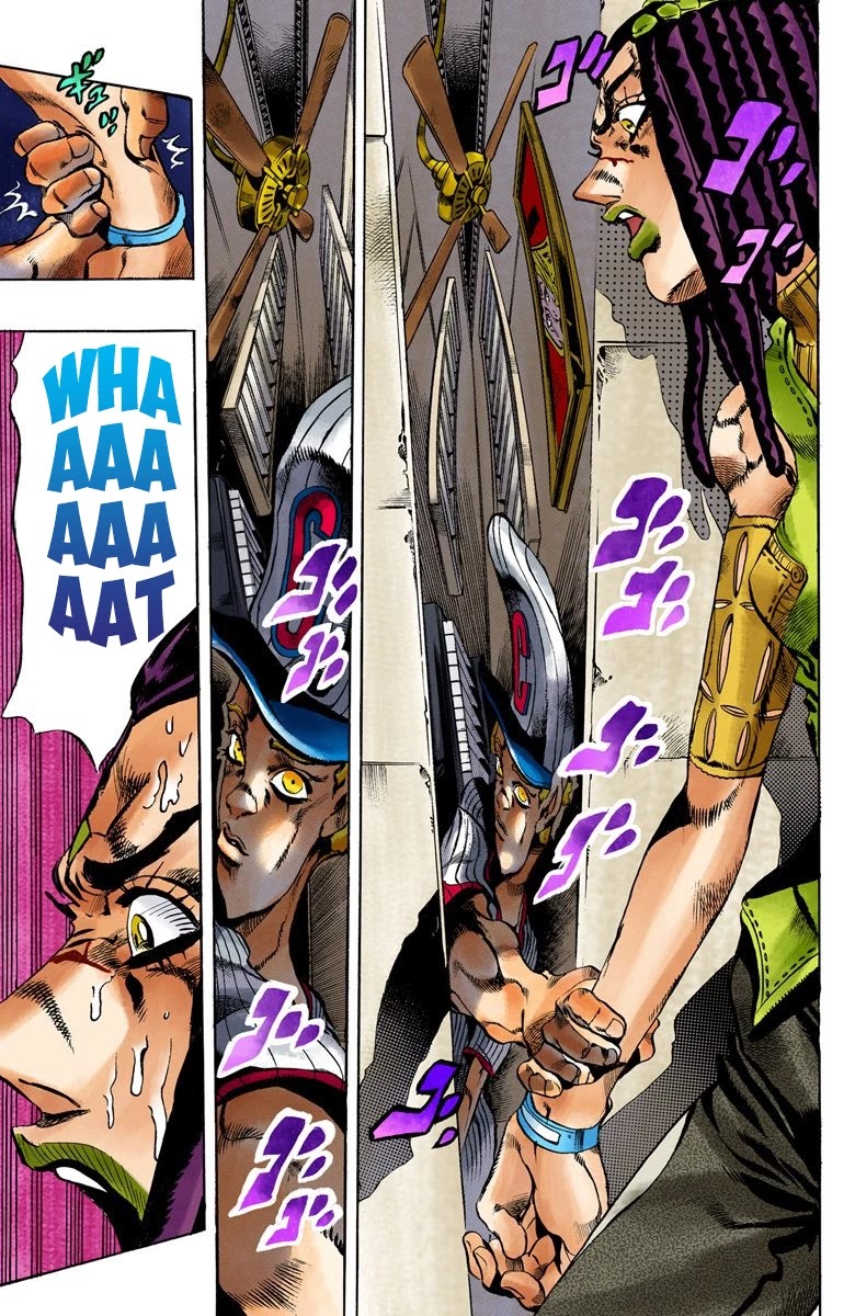 JoJo's Bizarre Adventure Part 6 - Stone Ocean (Official Colored) Chapter 24 page 8 - Chapter 24: Hermès' Sticker Part 4