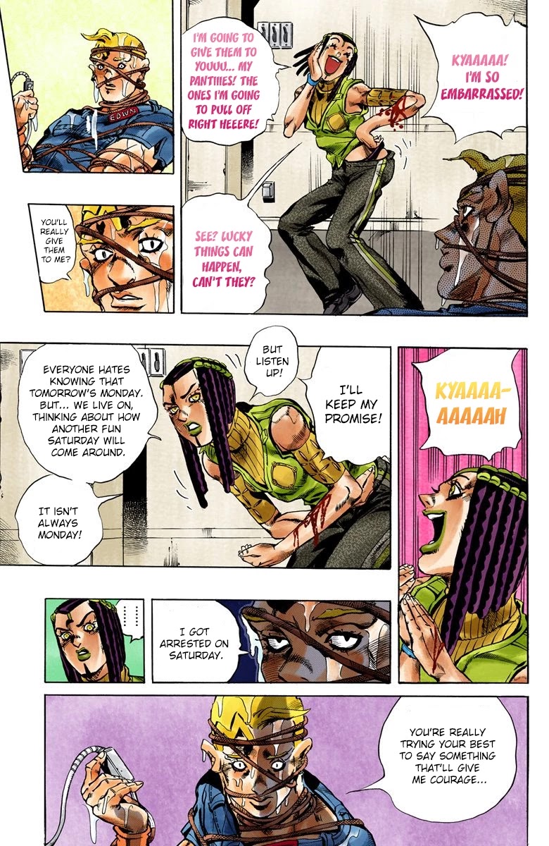 JoJo's Bizarre Adventure Part 6 - Stone Ocean (Official Colored) Chapter 25 page 10 - Chapter 25: Hermès' Sticker Part 5