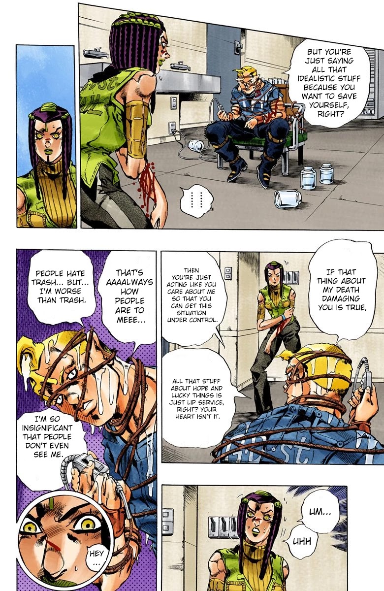 JoJo's Bizarre Adventure Part 6 - Stone Ocean (Official Colored) Chapter 25 page 11 - Chapter 25: Hermès' Sticker Part 5