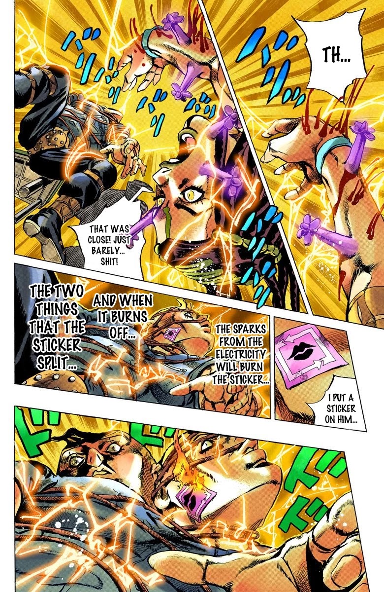 JoJo's Bizarre Adventure Part 6 - Stone Ocean (Official Colored) Chapter 25 page 17 - Chapter 25: Hermès' Sticker Part 5