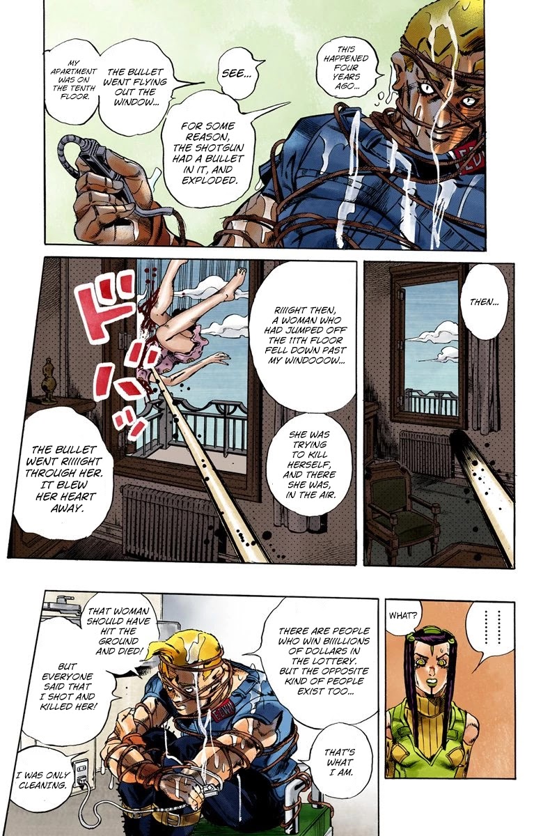 JoJo's Bizarre Adventure Part 6 - Stone Ocean (Official Colored) Chapter 25 page 8 - Chapter 25: Hermès' Sticker Part 5