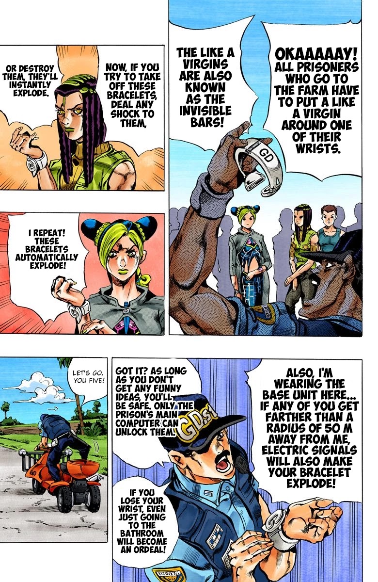 JoJo's Bizarre Adventure Part 6 - Stone Ocean (Official Colored) Chapter 26 page 11 - Chapter 26: There are Six of Us! Part 1