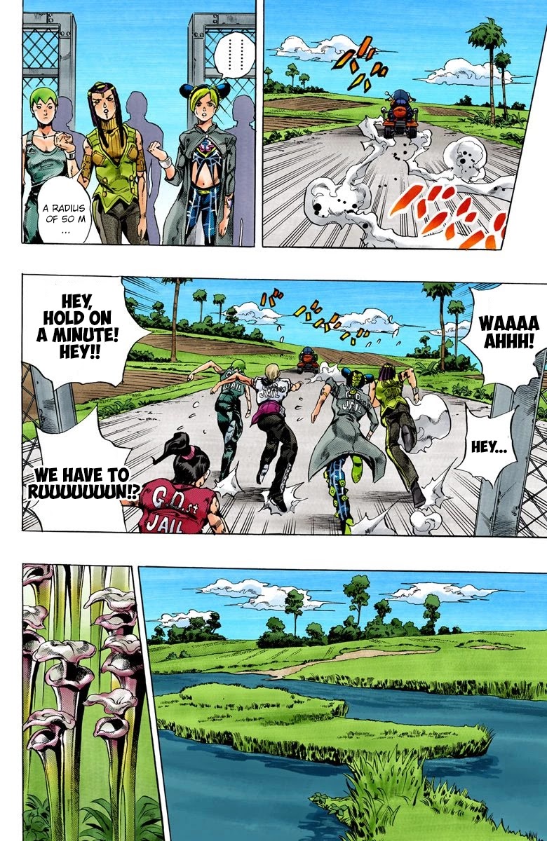 JoJo's Bizarre Adventure Part 6 - Stone Ocean (Official Colored) Chapter 26 page 12 - Chapter 26: There are Six of Us! Part 1