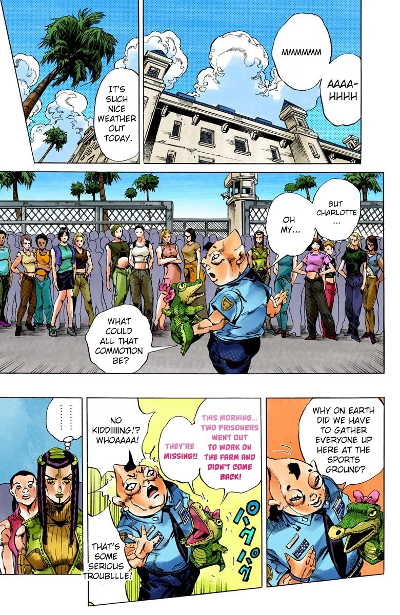 JoJo's Bizarre Adventure Part 6 - Stone Ocean (Official Colored) Chapter 26 page 7 - Chapter 26: There are Six of Us! Part 1