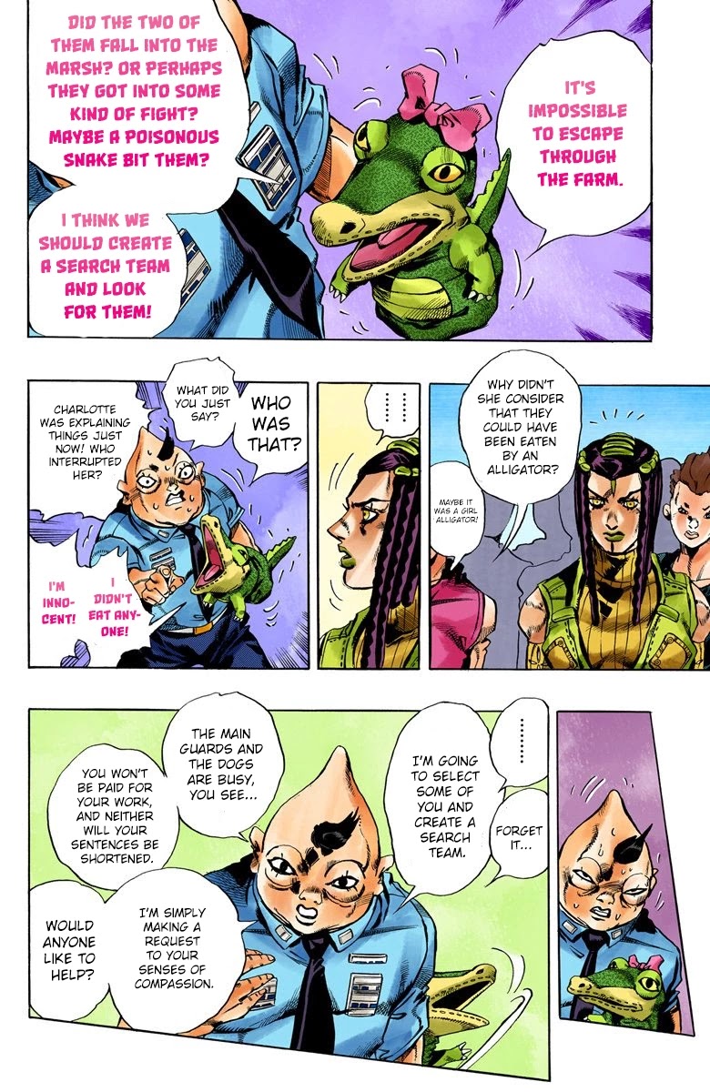 JoJo's Bizarre Adventure Part 6 - Stone Ocean (Official Colored) Chapter 26 page 8 - Chapter 26: There are Six of Us! Part 1