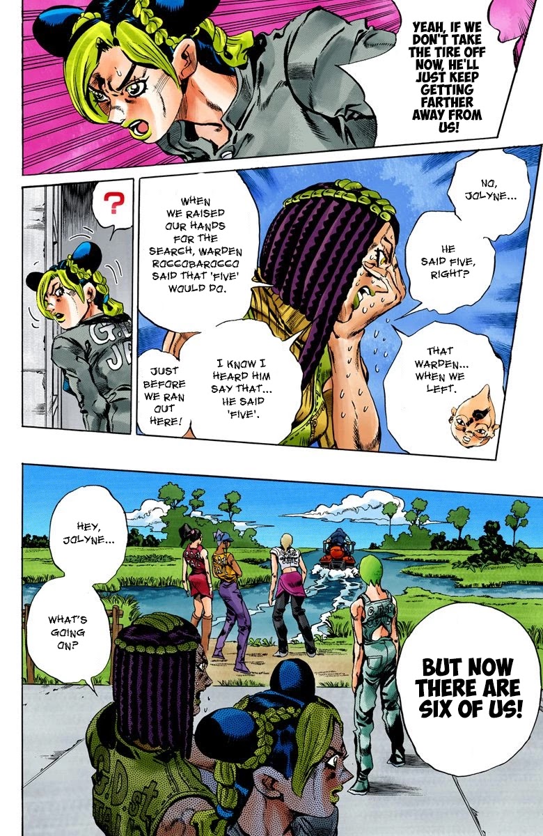 JoJo's Bizarre Adventure Part 6 - Stone Ocean (Official Colored) Chapter 27 page 13 - Chapter 27: There are Six of Us! Part 2