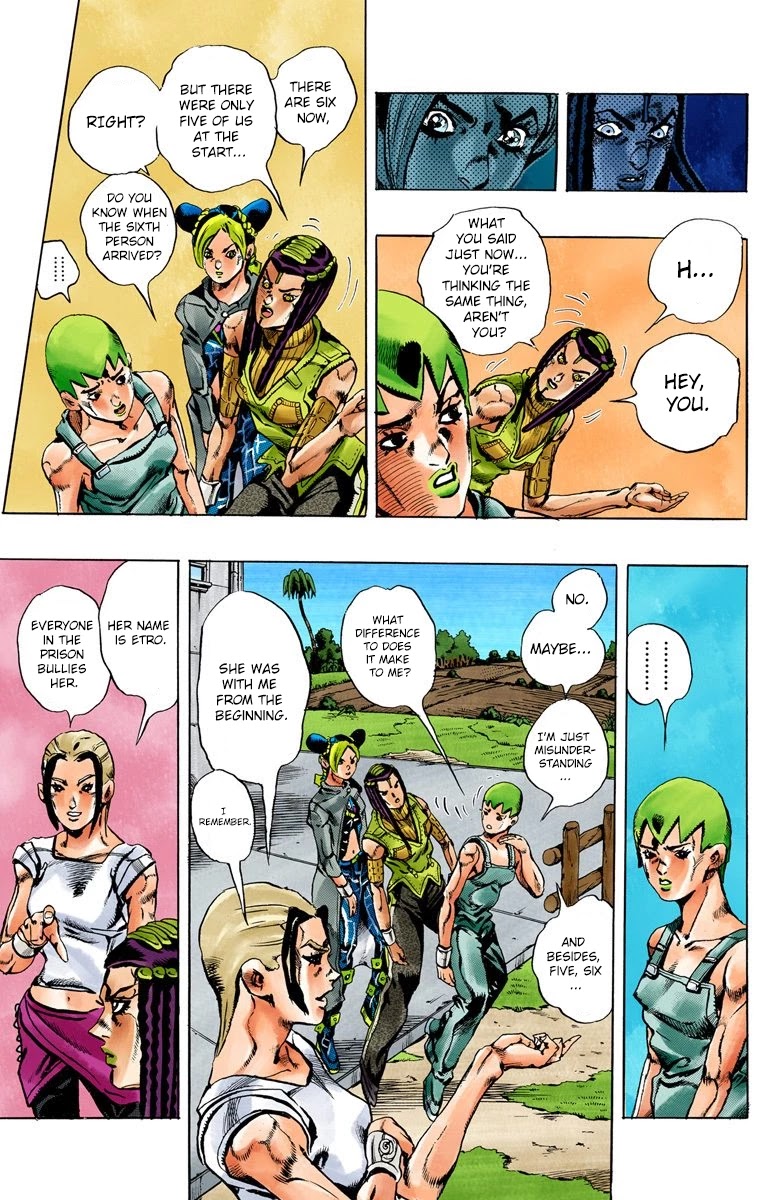 JoJo's Bizarre Adventure Part 6 - Stone Ocean (Official Colored) Chapter 27 page 16 - Chapter 27: There are Six of Us! Part 2